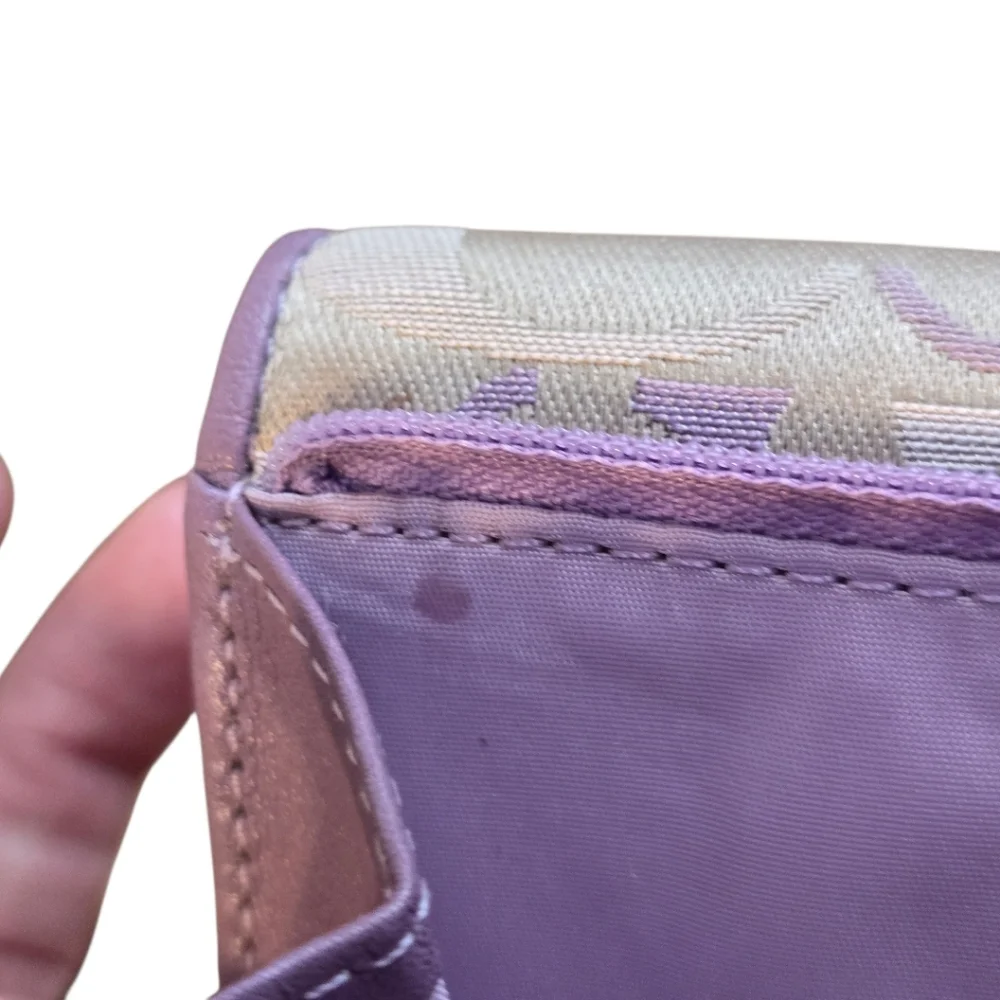 Coach Alexandra Signature Lavender Purple Sateen Trifold Wallet - Picture 11 of 11